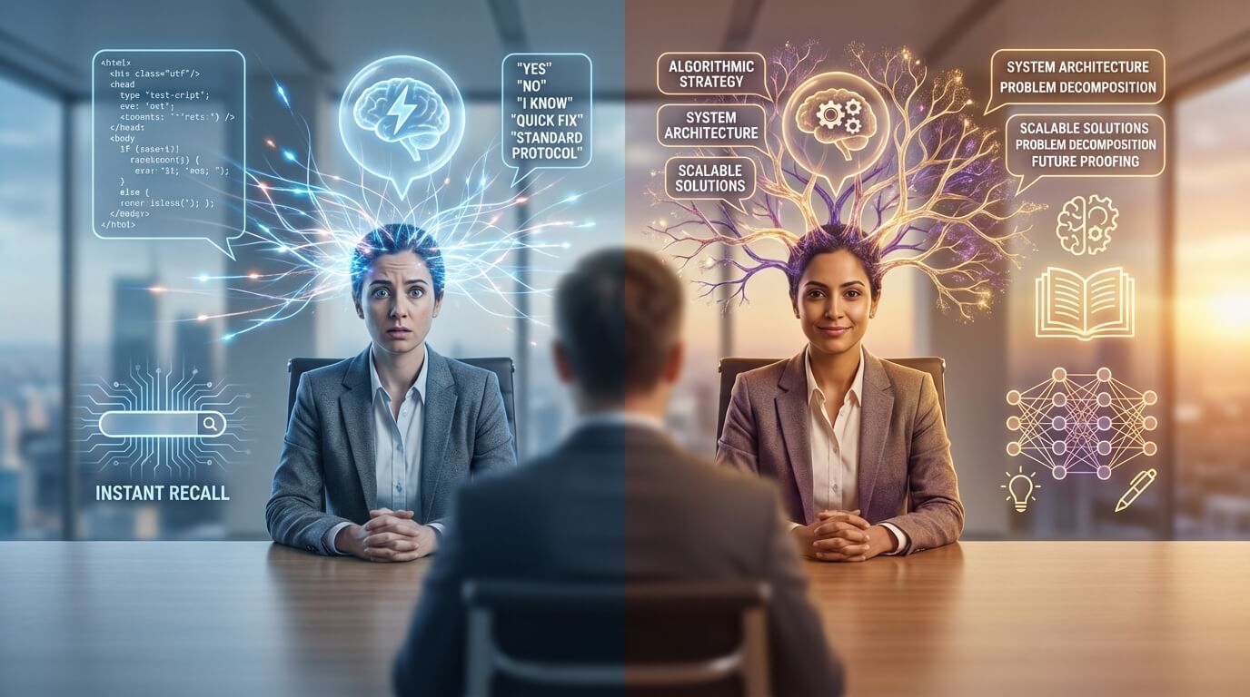 Diferença entre decorar e aprender inglês para entrevistas de tecnologia