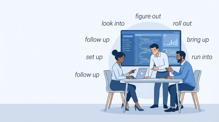 Phrasal verbs usados em reuniões e comunicação no ambiente de tecnologia