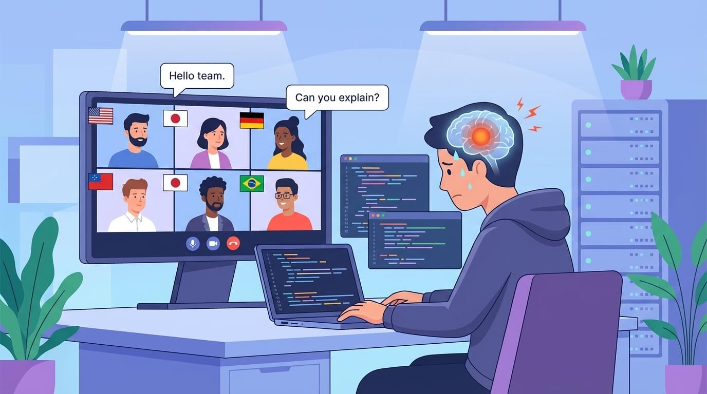 ansiedade de profissionais de tecnologia ao falar inglês em reuniões